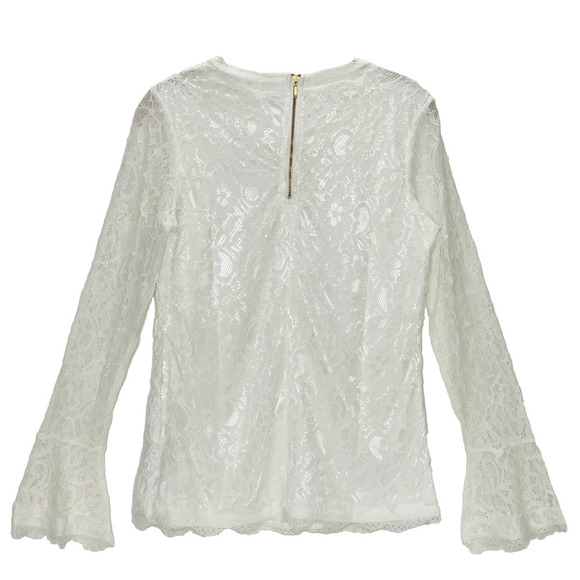 SOFT SURROUNDINGS Lilith Lace Top Small White Embroidery Lined Long Sleeve NWT - Picture 2 of 5